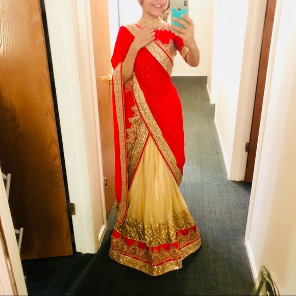 indian bridal wedding lehenga -worn once! - Picture 3 of 7